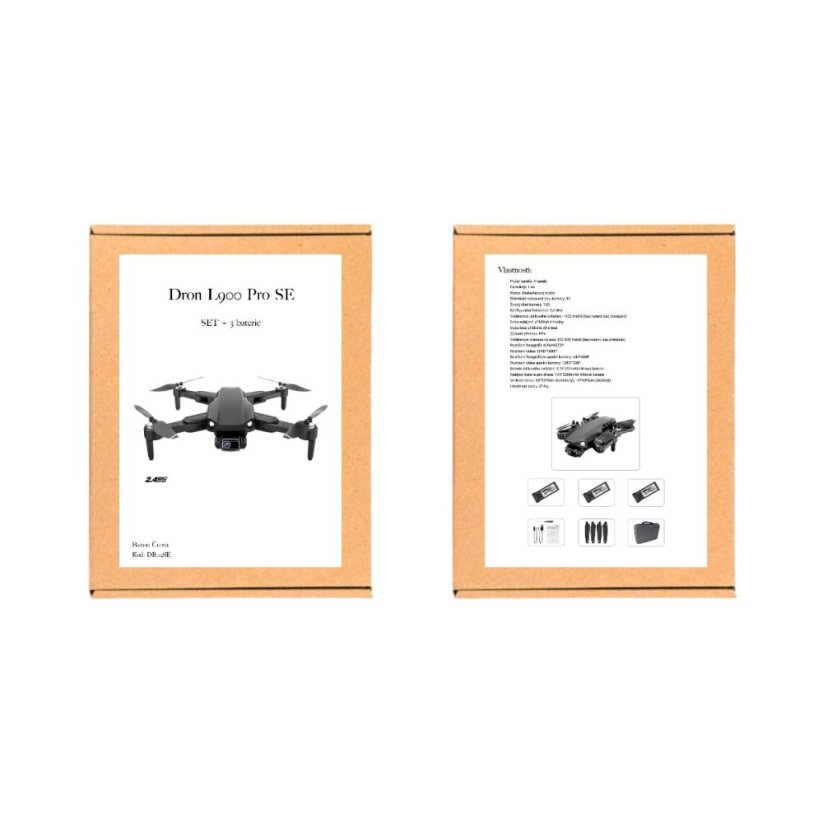 Dron L900 Pro SE s 4K Kamerou / GPS / 3 Baterie - Černá