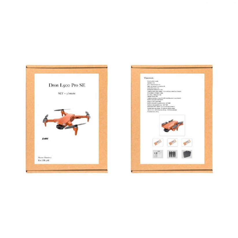 Dron L900 Pro SE s 4K Kamerou / GPS / 3 Baterie - Oranžová