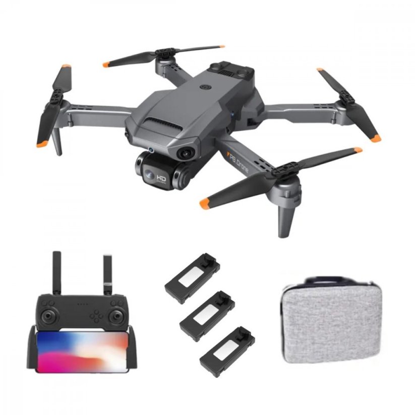 Dron P8 s Kamerou SET 3 Baterie - Šedá